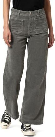 Mavi Paloma Marine Patch Pocket High Waist Wide Leg Corduroy Pants in Steel Cord at Nordstrom Rack, Size 24 X 29