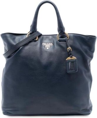 Prada Pre-owned Tote Bags, female, Blue, Size: ONE SIZE Pre-owned Tote Bag