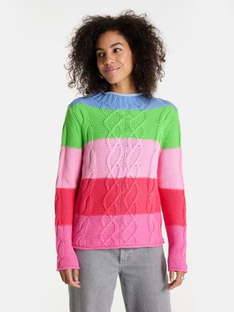 Lieblingsst&uuml;ck Strickpullover LIEBLINGSST&Uuml;CK BalcaL, Damen, Gr. 34, blush, Strick, Obermaterial: 60% Baumwolle, 40% Polyacryl, Zopfmuster, gemustert, gestreift, mehr