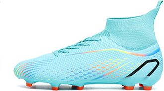 Generic Stylish Breathable Soccer Cleats for Men - Lightweight Anti-Slip Baseball Shoes - Women Professional Football Boots (Blue-Long Cleats,10.5)