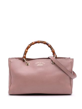 Gucci 2016-2025 Medium Calfskin Bamboo Shopper satchel - Pink