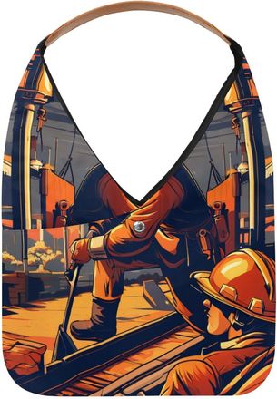 Generic Labor Day Pattern Reusable Lightweight Grocery Bags - Foldable Into Compact Pouch, Washable & Sturdy, Multipurpose for Shopping and Travel