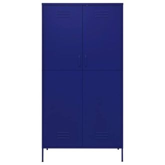 Berkfield Home Wardrobe Navy Blue 90x50x180 cm Steel | Size: 90 x 50 x 180 cm