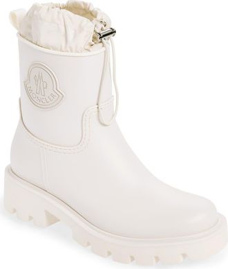 Moncler Kickstream Waterproof Rain Boot in White at Nordstrom, Size 10Us