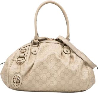 Gucci Pre-owned Handbags, female, Beige, Size: ONE SIZE Pre-owned Vintage Handbag