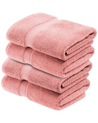 Superior Set Of 4 Egyptian Cotton Plush Heavyweight Absorbent Luxury Soft Bath Towels