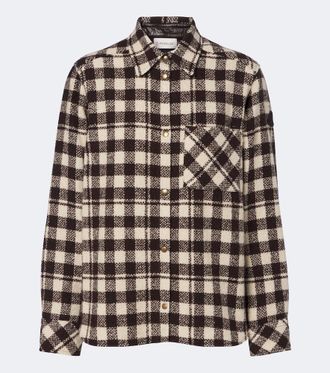 Moncler Giacca camicia in misto lana a quadri