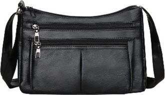 Generic Stylish Casual Retro Leather Shoulder Bag for Women Everyday Versatile Crossbody Purse (Black, One Size)