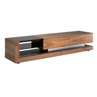 Angel Cerd&aacute; Mueble tv nogal y cristal tintado negro