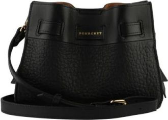 Pourchet Tassen, Dames, Zwart, ONE Size, Leer, Blossom Kleine Schoudertas