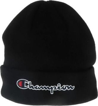 Champion Gedrukte Acryl Beanie voor Vrouwen - Dames - Hoeden - Zwart - ONE Size - Accessoires