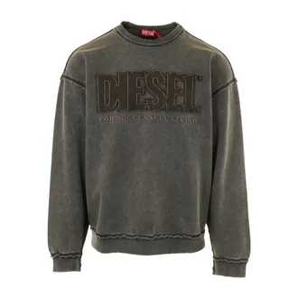 Diesel Sweatshirts, male, Black, Size: M S-Boxt-Raw-V1 Sweatshirt