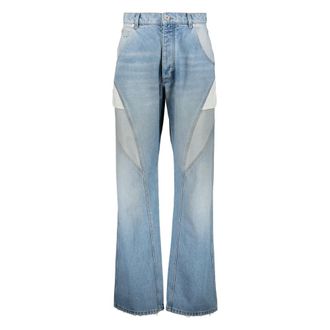 Balmain Straight Fit Jeans, male, Blue, W34, Classic Denim Jeans with Metal Details