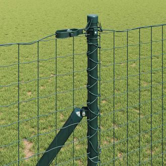 Berkfield Home Green Fence Posts Set Set of 13 Green Metal
