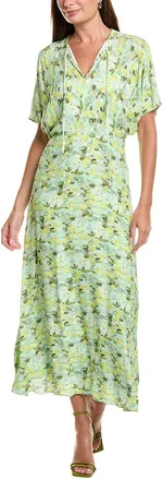 Teri Jon by Rickie Freeman Teri Jon By Rickie Freeman Chiffon Ditsy Print Raglan Sleeve Maxi Dress