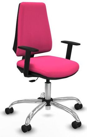 Piqueras y Crespo Piqueras Y Crespo - Elche Cp Similpiel Rosa Brazos 1d Base Cromada Ruedas Nailon 65mm