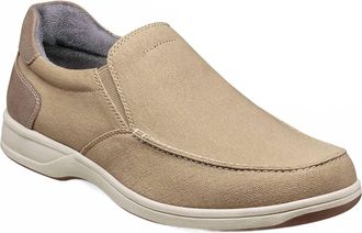 Florsheim Mens Lakeside Canvas Moc Toe Slip On In Sand