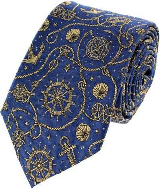 Trafalgar Store Nautical Wonders Silk Novelty Necktie in Navy at Nordstrom