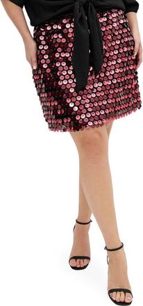 City Chic Disco Paillette Miniskirt in Pink at Nordstrom, Size Xs