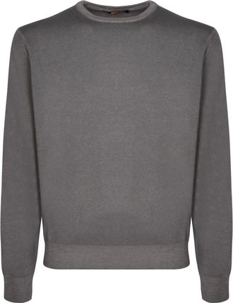 Dell'Oglio Beige Ronde Hals Trui Gebreide Kleding Aw 23 - Heren - Ronde hals truien - Grijs - L - Wol - Truien & Vesten