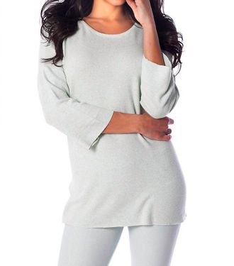 French Kyss Lillie Kashmira 3/4 Sleeve Tunic In Mint