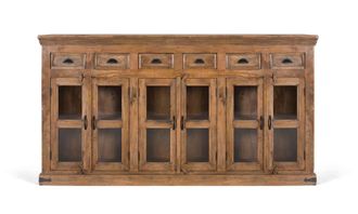 Giner&Colomer Aparador alto en madera de mango con puertas talladas a mano