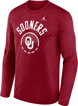 Nike Jordan Mens Oklahoma Courtside Jordan Brand Dri-FIT College Long-Sleeve T-Shirt in Red | 0JTJ69WOKN-FFP
