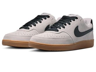 Nike Court Vision Low Flyease Mens Shoes Vast Grey/Black/Gum Med Brown : 11.5 D - Medium, Leather