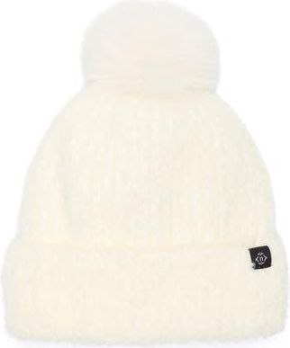 Nanette Lepore Faux Shearling Beanie with Faux Fur Pompom in White at Nordstrom Rack