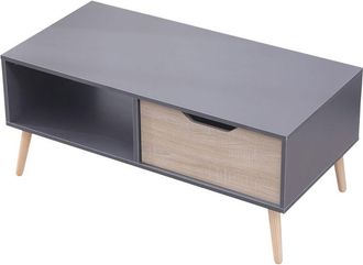 Happy Garden Mesa baja gris de estilo escandinavo con cajón freja