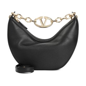 Valentino Garavani Handbags, female, Black, ONE SIZE, V Logo Gate Leather Top Handle Bag