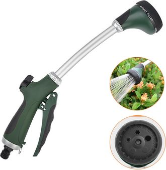 OEM Cabezal De Ducha De Jard&iacute;n, Largo Con Asa, 5 Tipos De Chorro, Con Control De Caudal Para Riego Y Limpieza, 40 Cm