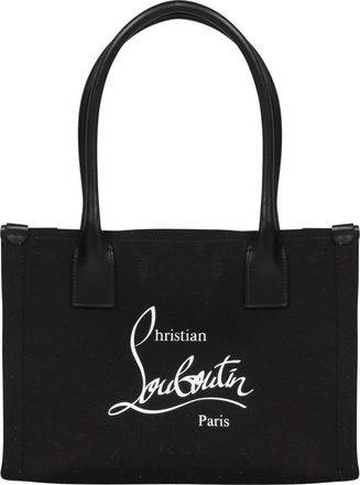 Christian Louboutin Canvas Tote Tas met Logo Print - Dames - Shoppers - Zwart - ONE Size - Tassen
