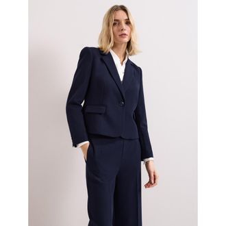 Phase Eight Aubrie Single Button Cropped Blazer in Navy at Nordstrom, Size 14