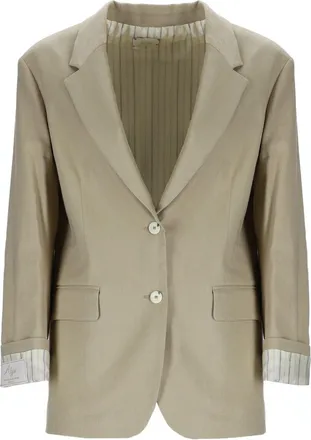 Alysi Neutrals Linen Blend Notch Blazer