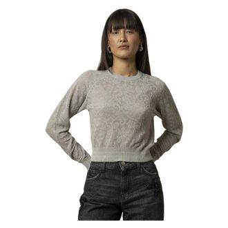 Kocca Round-neck Knitwear, female, Gray, Size: XL Lace Effect Round Neck Sweatshirt