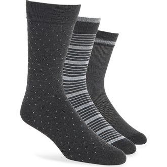 Original Penguin Gates Birdseye Assorted 3-Pack Crew Socks Assorted 3-Pack Crew Socks in Black at Nordstrom Rack