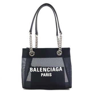 Balenciaga Black Leather Mesh Handbag Tote Bag (Pre-Owned)