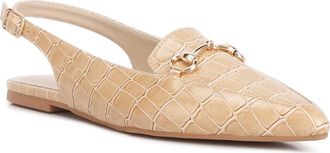 London Rag Trempe Croc Embossed Slingback Flat in Latte at Nordstrom Rack, Size 10