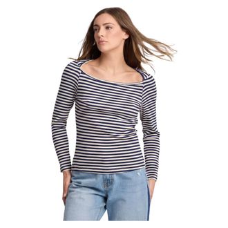 Kocca Long Sleeve Tops, female, Blue, Size: XL Sophisticated Long Sleeved Striped Top