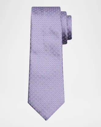 Emporio Armani Men & apos;s Diamond Jacquard Silk Tie