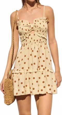 Dress Forum Smocked Sweetheart Mini Dress In Cream Dot