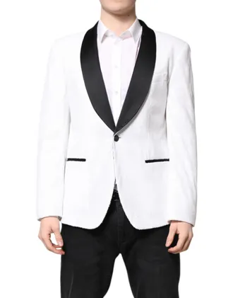 Dolce & Gabbana Nylon Tuxedo Blazer - White
