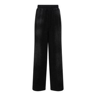 Alexander Wang Sweatpants, female, Black, S, Velour Joggers with Rhinestones