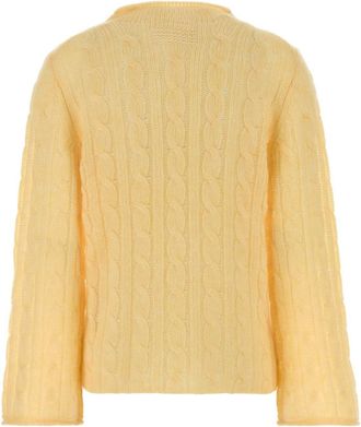 Guest In Residence Mock Cable Sweater - Yellow