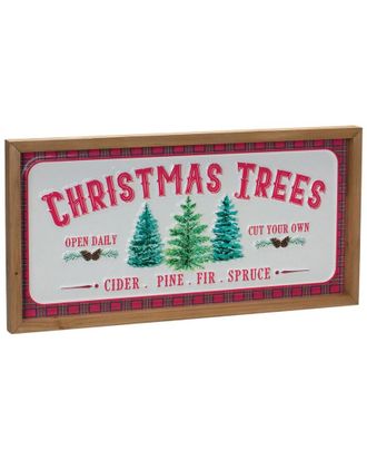 Melrose International Set Of 2 Christmas Tree Wall Sign