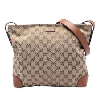 Gucci Pre-owned Canvas Crossbody Bag - Dames - Pre-owned - Beige - Maat: ONE Size Zijde