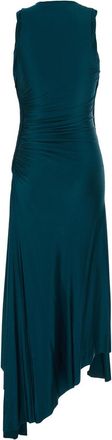 Victoria Beckham Womens Long Dress Victoria Petrol Green Viscose