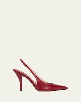 Valentino Garavani 100mm Cuttie Leather Slingback Pumps