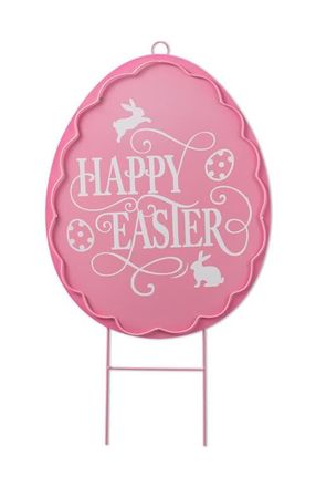 Glitzhome 24H Easter Metal Egg Yard Stake in Pink at Nordstrom, Size Medium